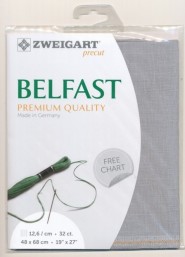 Лен Zweigart Belfast 32. Цвет 705 Жемчужно-серый Pearl Grey
