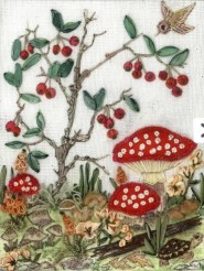 Дерево с ягодами и мухоморы. Коллекция Миниатюры