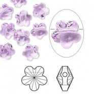Бусина Цветок 371 - 6 мм, Цвет фиолетовый - violet